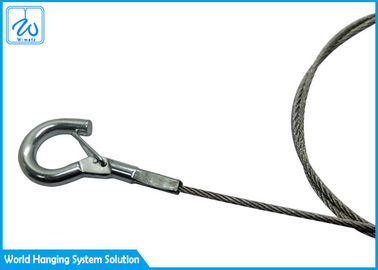 Высокий растяжимый слинг 1/16 веревочки провода нержавеющей стали с двойным крюком весны