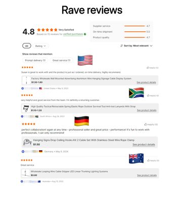 Комплекты петель из нержавеющей стали с крюком для подвесных проволочных систем