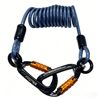 Metal Spring Coil Safety Tool Lanyard High Durability Carabiner Easy Installation Anti Fall Rope for Industrial Outdoor Working