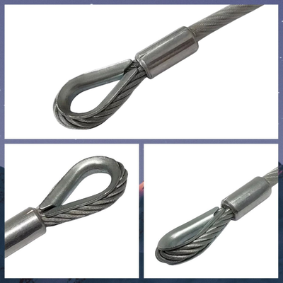 Factory Direct Sale Steel Wire Rope Lanyard Cable Steel Wire Rope Assembly 3mm PVC Coated Wire Rope with Loops