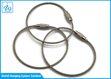 Кольцо петли кабеля пряжки провода бирки багажа ключевое, веревочка провода Кейчайн нержавеющей стали