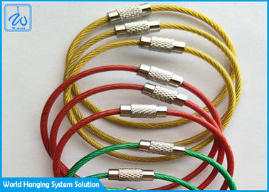 Кольцо кабеля ключевой цепи TPU веревочки провода нержавеющей стали нейлона ключевое