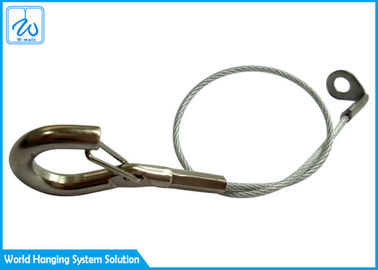 Подгонянная веревочка безопасности штуцеров 1.5мм веревочки провода нержавеющей стали дизайна с крюком