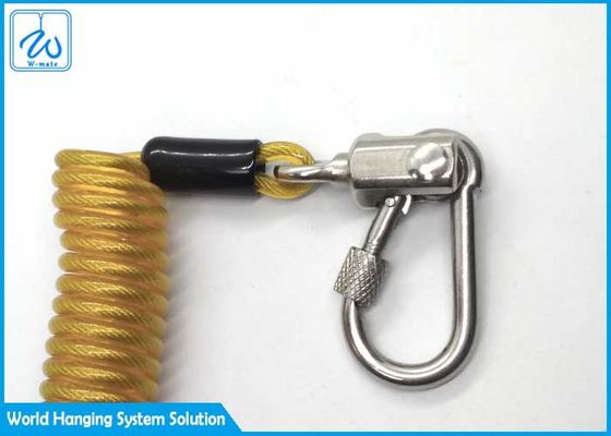 Желтый талреп катушки провода с запирать Screwgate Carabiner для инструментов падения стопа