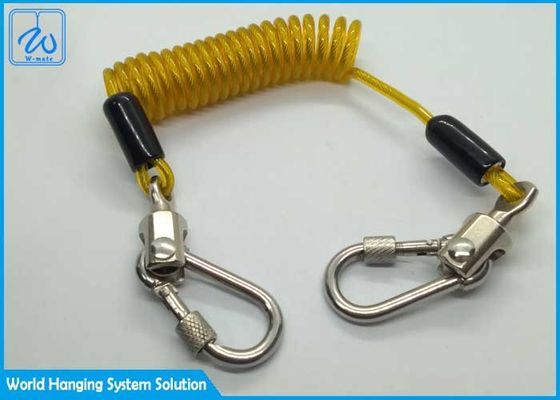 Желтый талреп катушки провода с запирать Screwgate Carabiner для инструментов падения стопа